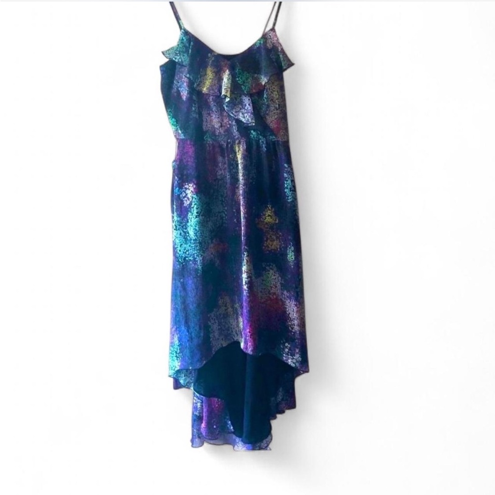 VINTAGE Y2K SUZI CHIN FOR MAGGY BOUTIQUE HIGH LOW SLEEVELESS MIDI DRESS SIZE 4